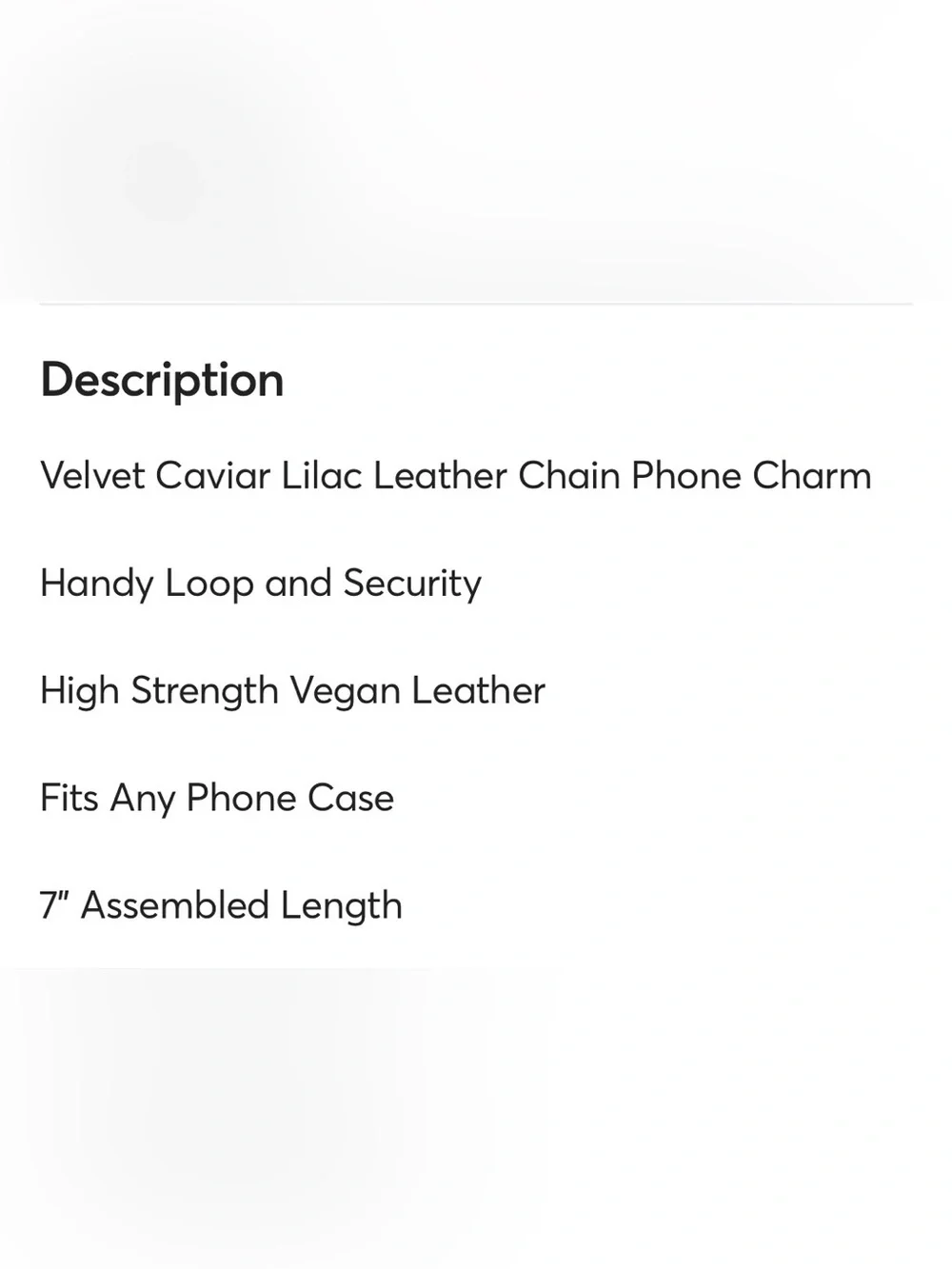 NEW Velvet Caviar lilac leather gold chain phone charm bracelet fits ANY phone